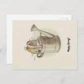 Vintages Retro Happy Spring Ostersonnenstrahl Postkarte (Vorne/Hinten)