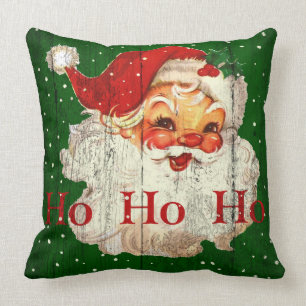 Vintages Retro Ho Ho Ho Weihnachtsmann-Kissen Kissen