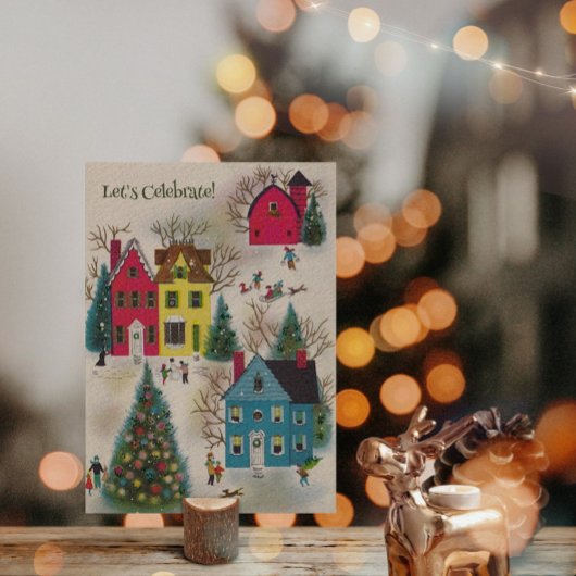 Vintages Retro Holiday Weihnachten Party Einladung