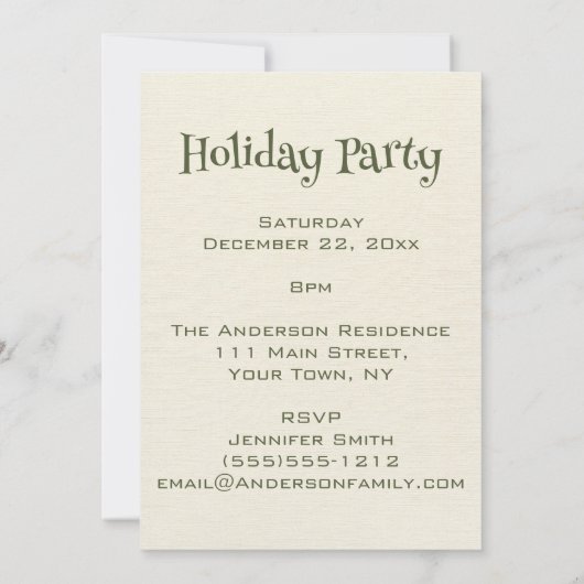 Vintages Retro Holiday Weihnachten Party Einladung (Rückseite)