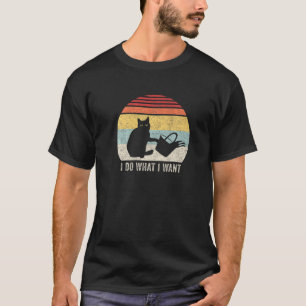 Vintages Retro I Do I What I Woll Cat T-Shirt