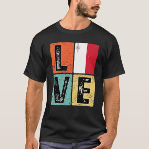 Vintages Retro-I-Liebe Malta-Flag für Malteser Sto T-Shirt