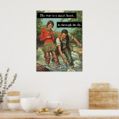 Vintages Retro-Image fischen, um es zu personalisi Poster (Küche)