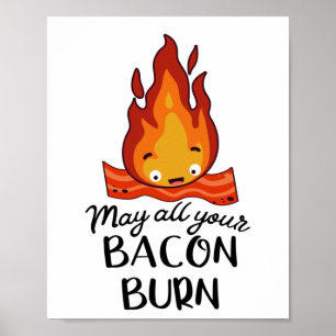 Vintages Retro kann Ihr Bacon-Brennen Poster