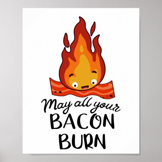 Vintages Retro kann Ihr Bacon-Brennen Poster (Vorne)