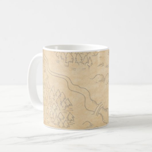 Vintages Retro kartografiert Kaffeezubereitung, Vi Kaffeetasse (Vorderseite Links)