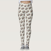 Vintages Retro-Kassettenmuster Leggings (Vorderseite)