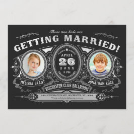 Vintages Retro Kids Foto Hochzeitsreise Einladung