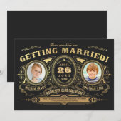 Vintages Retro Kids Foto Hochzeitsreise Einladung (Vorne/Hinten)