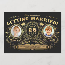 Vintages Retro Kids Foto Hochzeitsreise Einladung