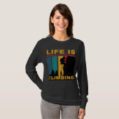 Vintages Retro-Klettern Langschläfchen T-Shirt (Vorne ganz)