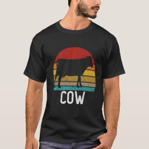 Vintages Retro Kuh Sunset 70er 80er 90s Kuh Party T-Shirt