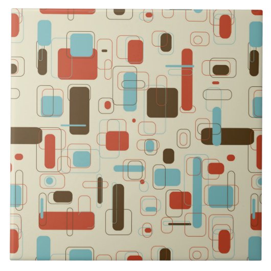 Vintages Retro Kunst-Deko-Muster Fliese (Vorderseite)