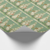 Vintages Retro Kunst-Osterhasen-Häschen-Orchester Geschenkpapier (Ecke)