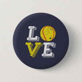 Vintages Retro Liebe Softball Sports Team und Coac Button