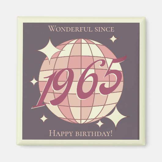 Vintages Retro-lila 1965 Magnet (Vorne)