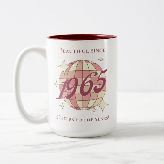Vintages Retro-lila 1965 Zweifarbige Tasse (Links)