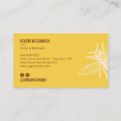 Vintages Retro-Logo in Braun-Gelb-Honigbiene Visitenkarte (Rückseite)