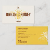 Vintages Retro-Logo in Braun-Gelb-Honigbiene Visitenkarte (Vorne/Hinten)