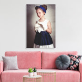 Vintages Retro-Mädchen Leinwanddruck (Insitu (Wohnzimmer))