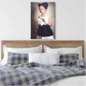Vintages Retro-Mädchen Leinwanddruck (Insitu (Schlafzimmer))
