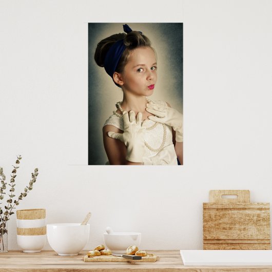 Vintages Retro-Mädchen Poster (Küche)