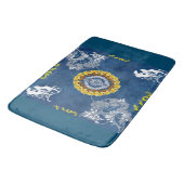 Vintages Retro mit Spitzen und Blume auftragen Badematte (Schrägansicht)