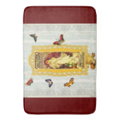 Vintages Retro mit Spitzen und Blume auftragen Badematte (Vorderseite Vertikal)