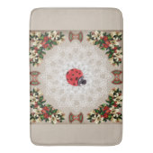 Vintages Retro mit Spitzen und Blume auftragen Badematte (Vorderseite Vertikal)