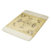 Vintages Retro mit Spitzen und Blume auftragen Badematte (Schrägansicht)