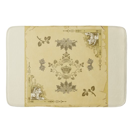 Vintages Retro mit Spitzen und Blume auftragen Badematte (Vorderseite)