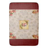 Vintages Retro mit Spitzen und Blume auftragen Badematte (Vorderseite Vertikal)