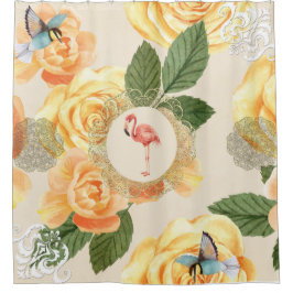 Vintages Retro mit Spitzen und Blume auftragen Duschvorhang