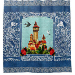 Vintages Retro mit Spitzen und Blume auftragen Duschvorhang