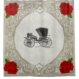 Vintages Retro mit Spitzen und Blume auftragen Duschvorhang