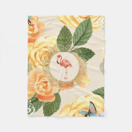 Vintages Retro mit Spitzen und Blume auftragen Fleecedecke (Vorderseite)