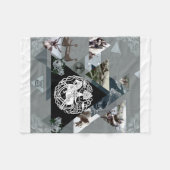 Vintages Retro mit Spitzen und Blume auftragen Fleecedecke (Vorderseite (Horizontal))