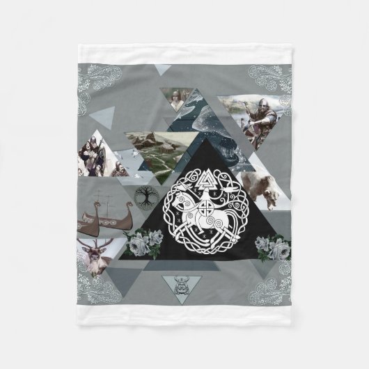 Vintages Retro mit Spitzen und Blume auftragen Fleecedecke (Vorderseite)