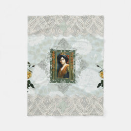 Vintages Retro mit Spitzen und Blume auftragen Fleecedecke