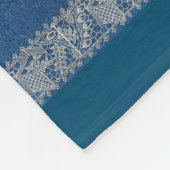 Vintages Retro mit Spitzen und Blume auftragen Fleecedecke (Ecke)
