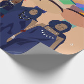 Vintages Retro mit Spitzen und Blume auftragen Geschenkpapier (Ecke)