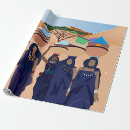 Vintages Retro mit Spitzen und Blume auftragen Geschenkpapier