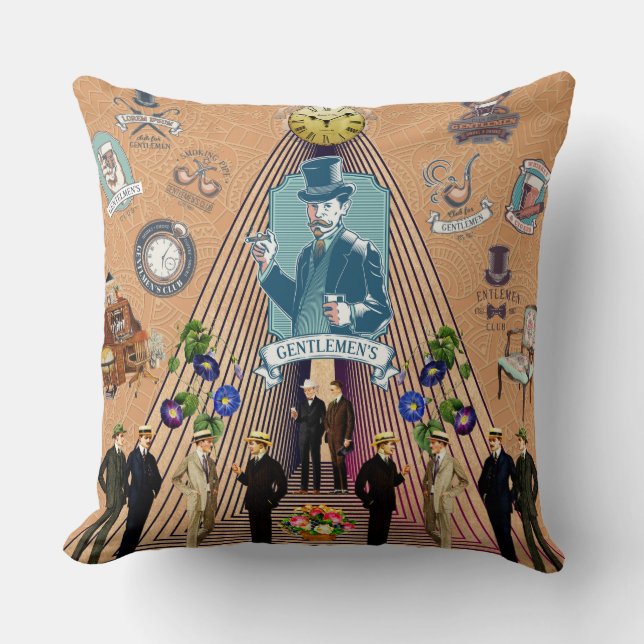 Vintages Retro mit Spitzen und Blume auftragen Kissen (Vorderseite)