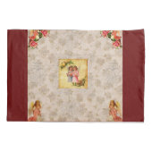 Vintages Retro mit Spitzen und Blume auftragen Kissenbezug (Rückseite)