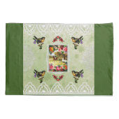 Vintages Retro mit Spitzen und Blume auftragen Kissenbezug (Rückseite)