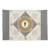 Vintages Retro mit Spitzen und Blume auftragen Kissenbezug (Rückseite-Rechts)