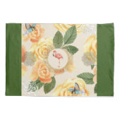 Vintages Retro mit Spitzen und Blume auftragen Kissenbezug (Rückseite-Links)