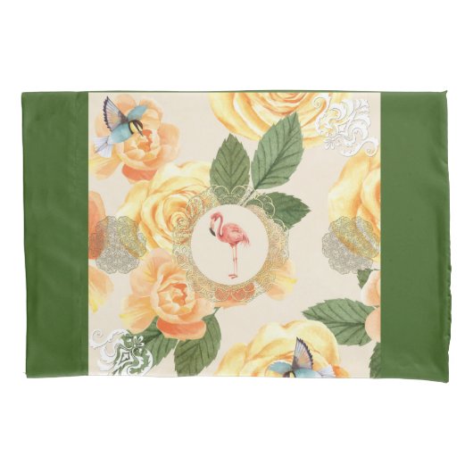 Vintages Retro mit Spitzen und Blume auftragen Kissenbezug (Vorderseite-Links)