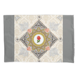 Vintages Retro mit Spitzen und Blume auftragen Kissenbezug