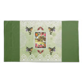 Vintages Retro mit Spitzen und Blume auftragen Kissenbezug (Rückseite)